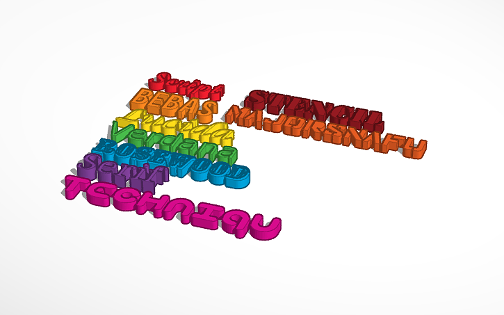 3D design fonts - Tinkercad