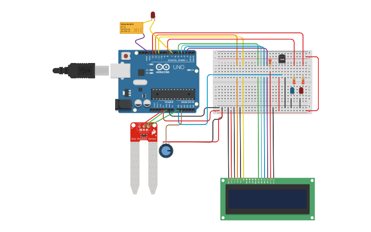 Circuit design Sensor de Temperatura e Umidade - Tinkercad