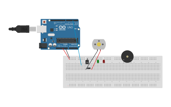 Circuit design Automatic Fan Project - Tinkercad