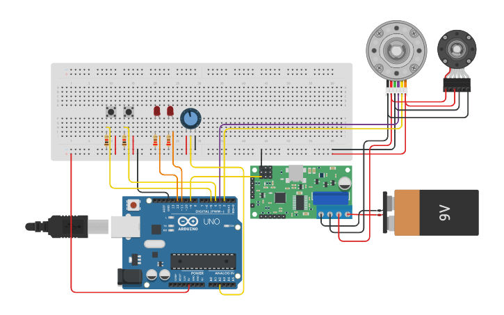 Circuit design Stepper motor simulation - Tinkercad