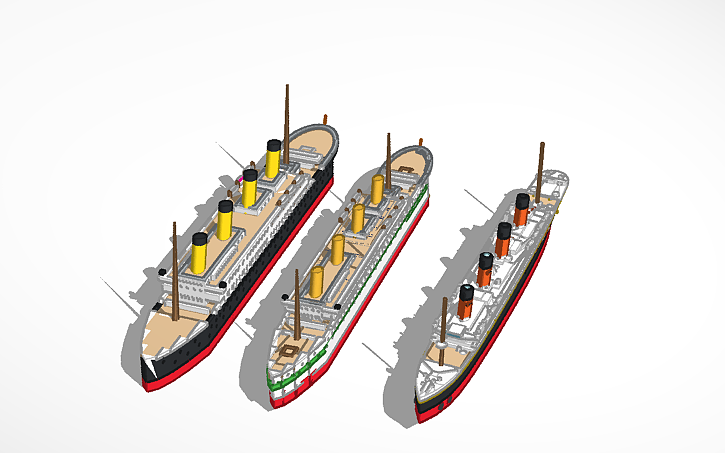 3D design TITANIC,BRITANIC,OLIMPIK | Tinkercad
