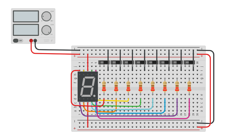 Circuit design Seven Segment Circuit #1 - Tinkercad