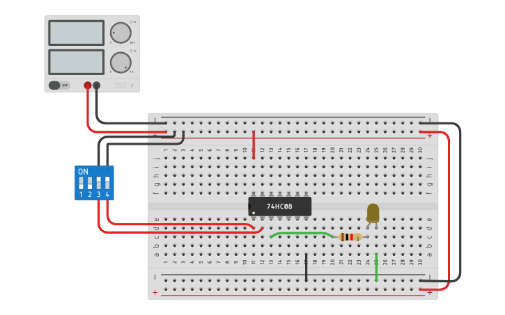 Circuit design AND Gate | Tinkercad