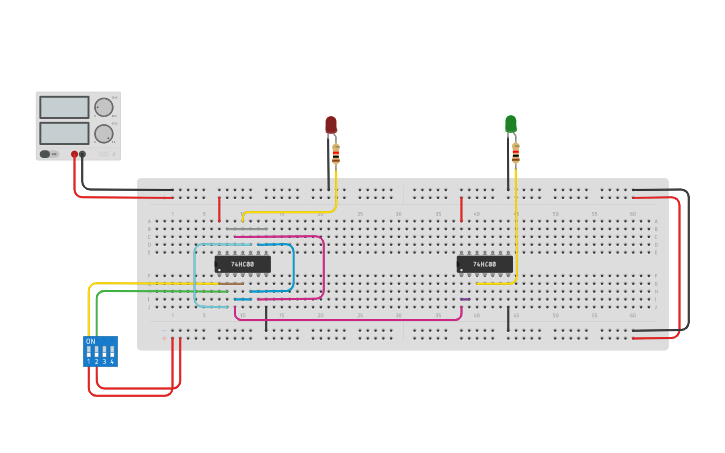 Circuit design Half Adder Using Universal Gate | Tinkercad