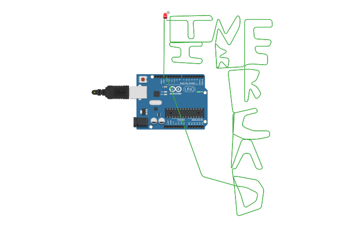 Circuit design Blink whith TINKERCAD Wires - Tinkercad