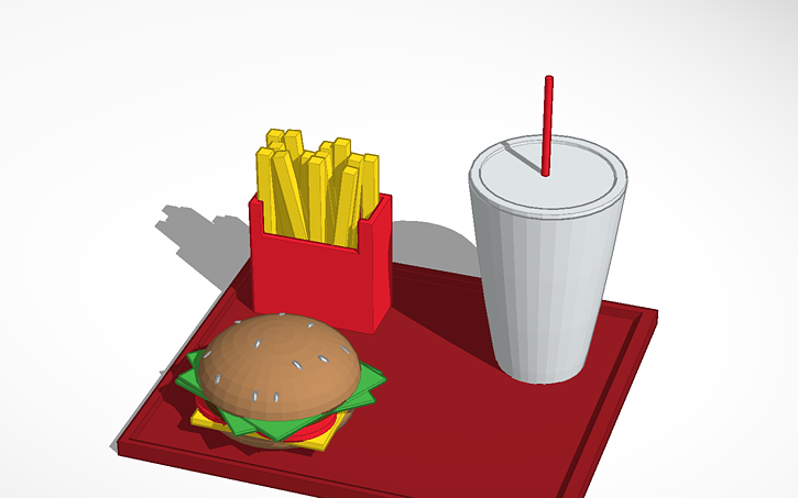 3D design Fast Food Tray - Tinkercad