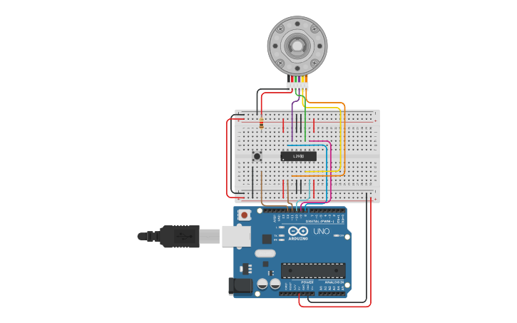 Python Tinker Stepper Circuit design Stepper - Tinkercad