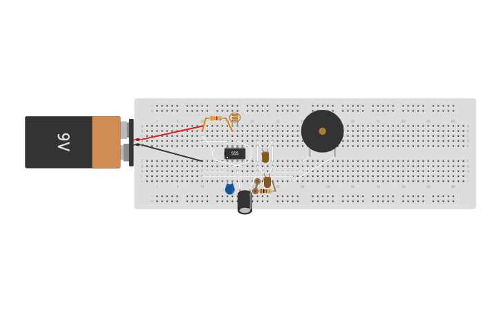 Circuit design CIRCUITO DE SONIDO MODULADO POR LUZ - Tinkercad