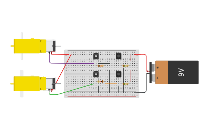 Circuit design Line Follower Robot - Tinkercad