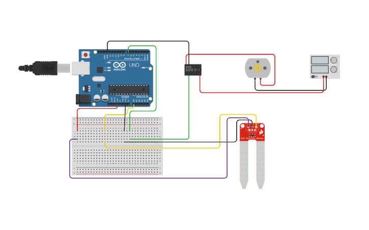 Circuit design Smart Irrigation with Soil Moisture Sensor and Relay ...