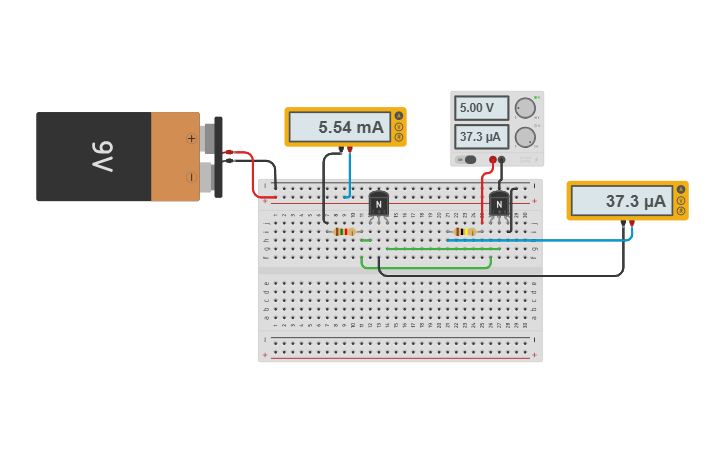 Circuit design Transistor Darlington - Tinkercad