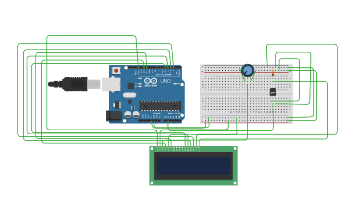 Circuit design Temperature LM35 sensor and display the temperature ...