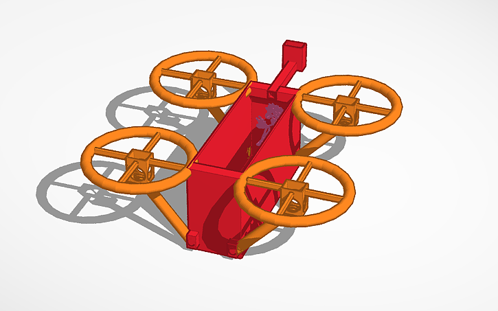 3D design Drone Model with Connector Adjustment - Tinkercad