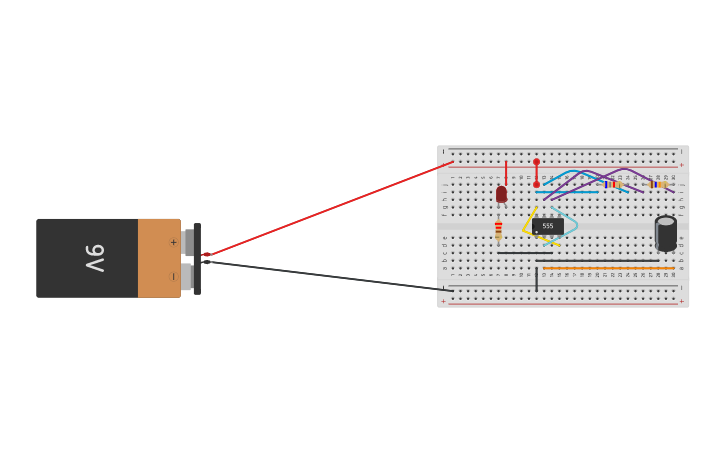 Circuit design 555 timer blink - Tinkercad
