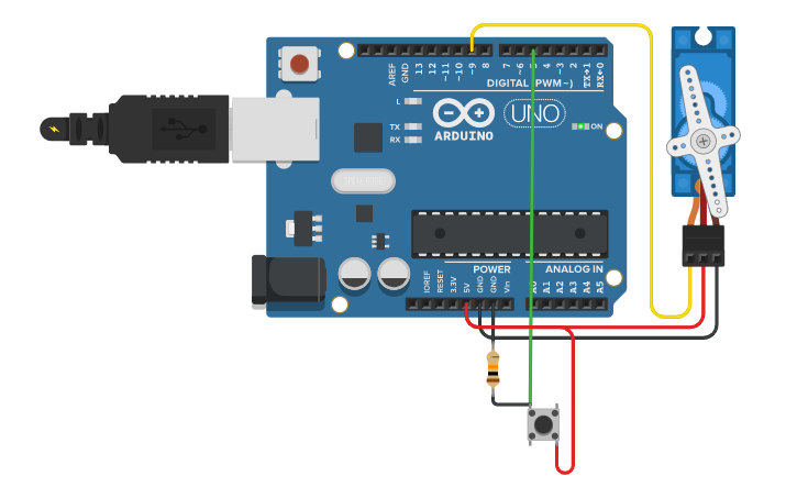 Circuit design Servo Motor | Tinkercad