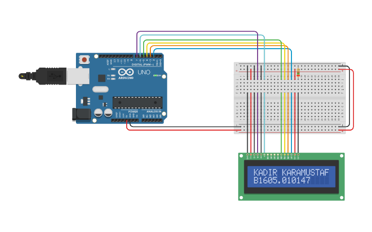 Circuit design LAB 8 Simple LCD With Arduino - Tinkercad