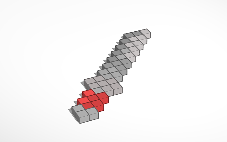 3D design pixel dagger 2 - Tinkercad