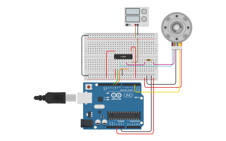 Circuit design SIN - 3 - Motor RPM | Tinkercad