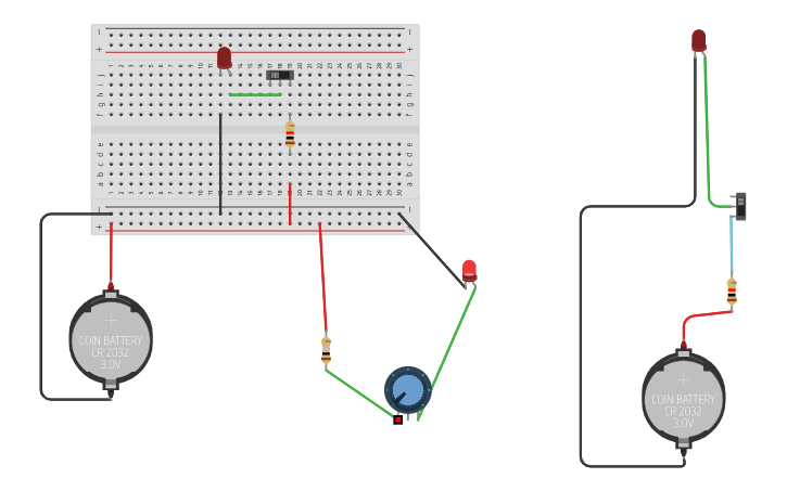 Circuit design LED without Arduino - Tinkercad