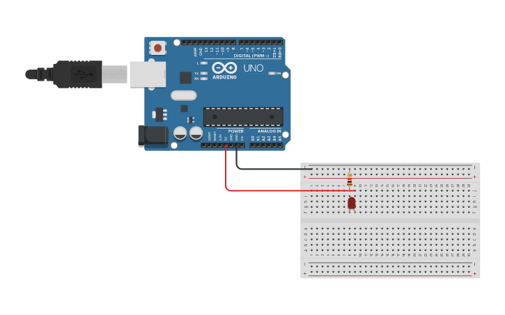 Circuit design Circuito con una Protoboard y un Arduino - Tinkercad