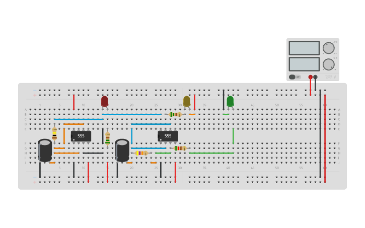 Circuit design traffic lights - Tinkercad
