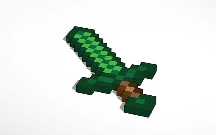 3D design minecraft emerald sword | Tinkercad
