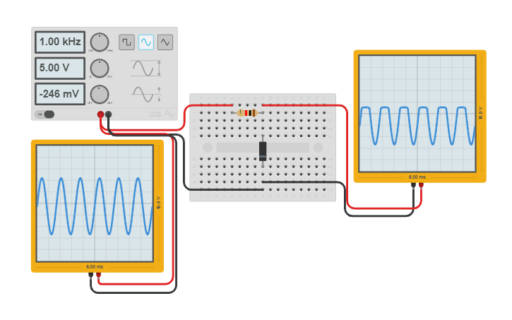 Circuit design Shunt Positive Clipper - Tinkercad