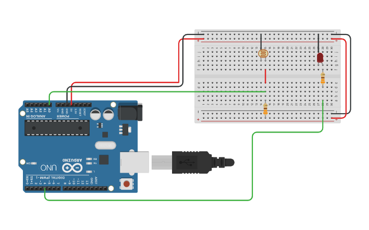Circuit design lesson 2 light sensor - Tinkercad