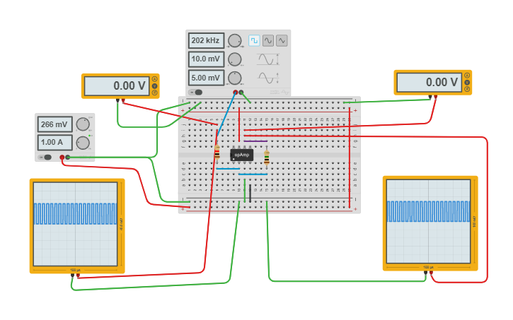 Circuit design LM741 Inversor - Tinkercad