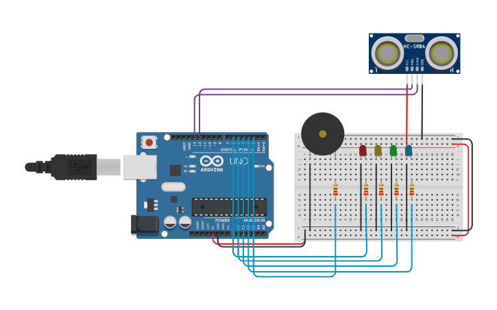 Circuit design PARK Mesafe Sensörü - Tinkercad