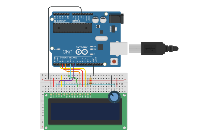 Circuit design LCD Screen | Tinkercad