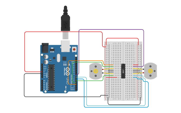 Circuit design Motor Driver - Tinkercad