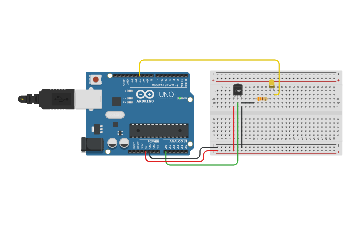 Circuit design Sensor de temperatura con arduino - Tinkercad