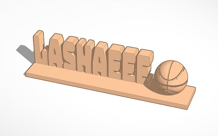 3D Design Name Plate Hailey Tinkercad