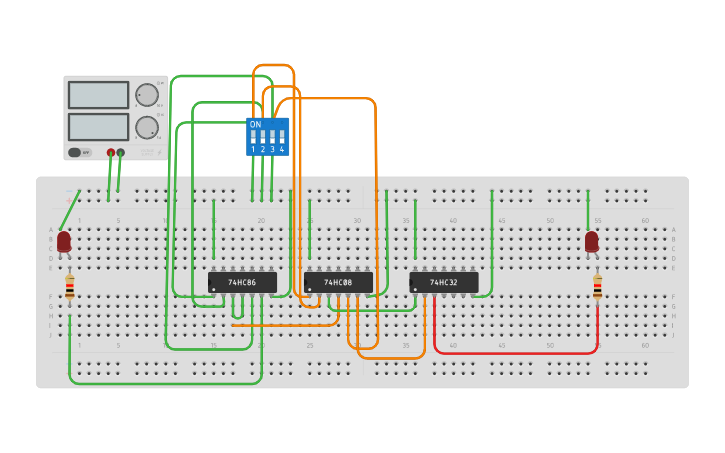 Circuit design FULL ADDER | Tinkercad