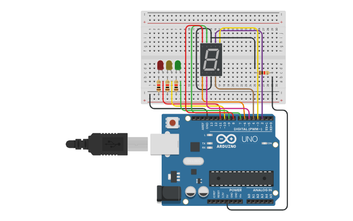 Circuit design TRAFFIC LIGHT CODE - Tinkercad