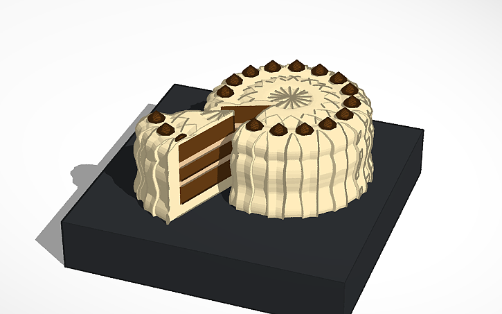 Cake Cad 3D design Cake JCB - Tinkercad