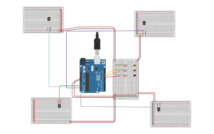 Circuit design Led-Temperature Sensors Circuit ch18089 | Tinkercad