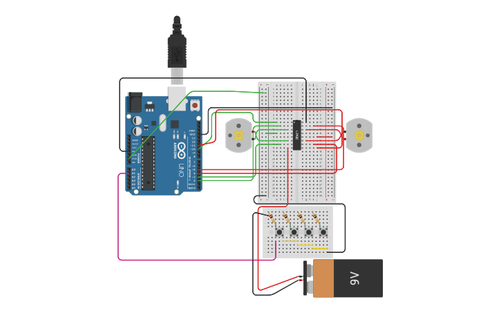 Circuit Design Copy Of Arduino Controls Dc Motor With L293 Tinkercad