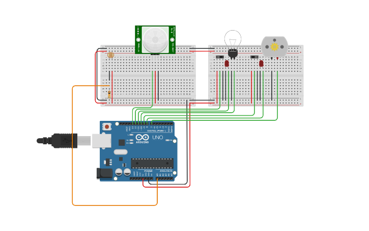 Circuit design Smart Room - Tinkercad