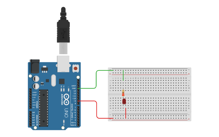 Circuit design Arduino Flashing LED - Tinkercad
