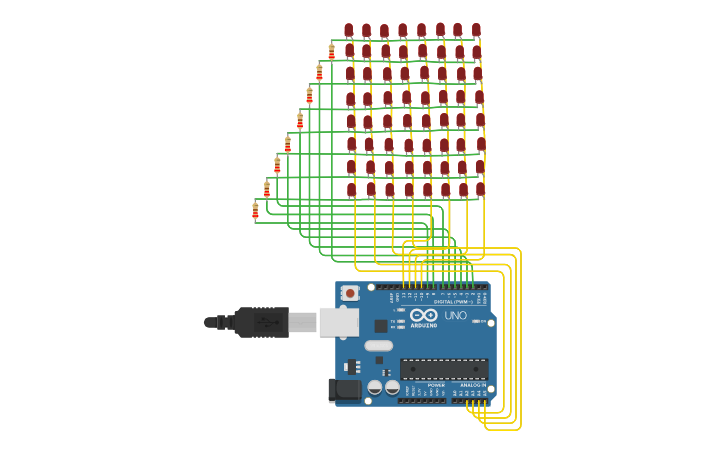 Circuit design 8x8 Matrix - Tinkercad