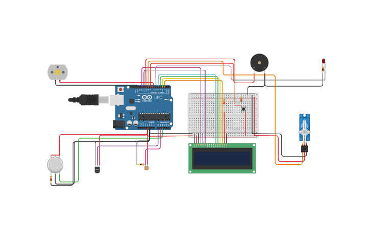 Circuit design SMOKE DETECTOR - Tinkercad