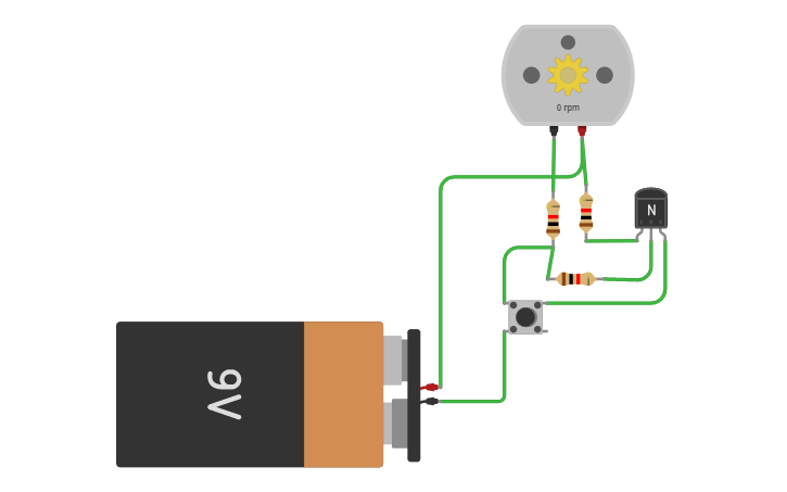 Circuit design Circuito accionando motor | Tinkercad