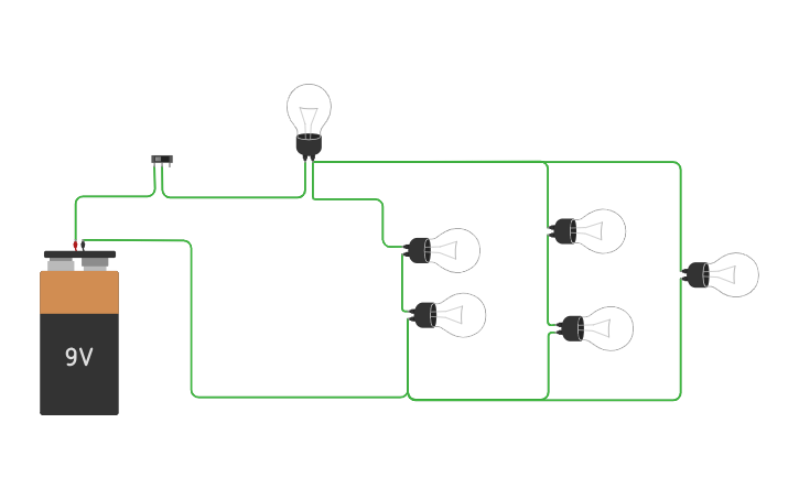 Circuit design Un circuito mixto 6 bombillas incluyendo un interruptor ...