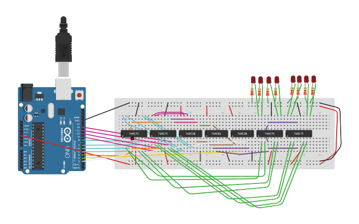 Circuit design O/P PIN USING LATCH - Tinkercad