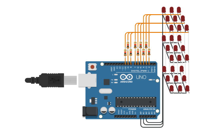 Circuit design Cubo Led 3x3x3 - Tinkercad