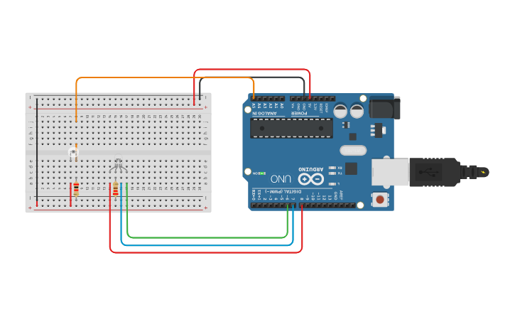 Circuit design Cảm biến ánh sáng - LED GRB | Tinkercad
