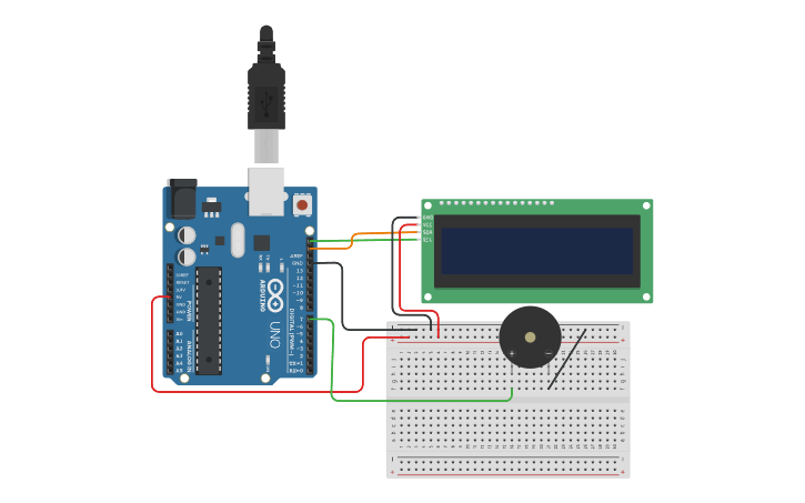 Circuit design I2C_LCD - Tinkercad