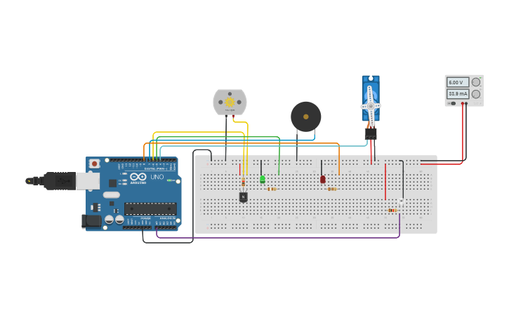 Circuit design TP1 V10 Estable- con mas estados sensor | Tinkercad